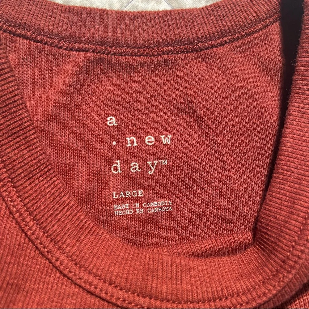 A New Day rust red/brown high-necked ribbed tank top - L - Picture 2 of 5